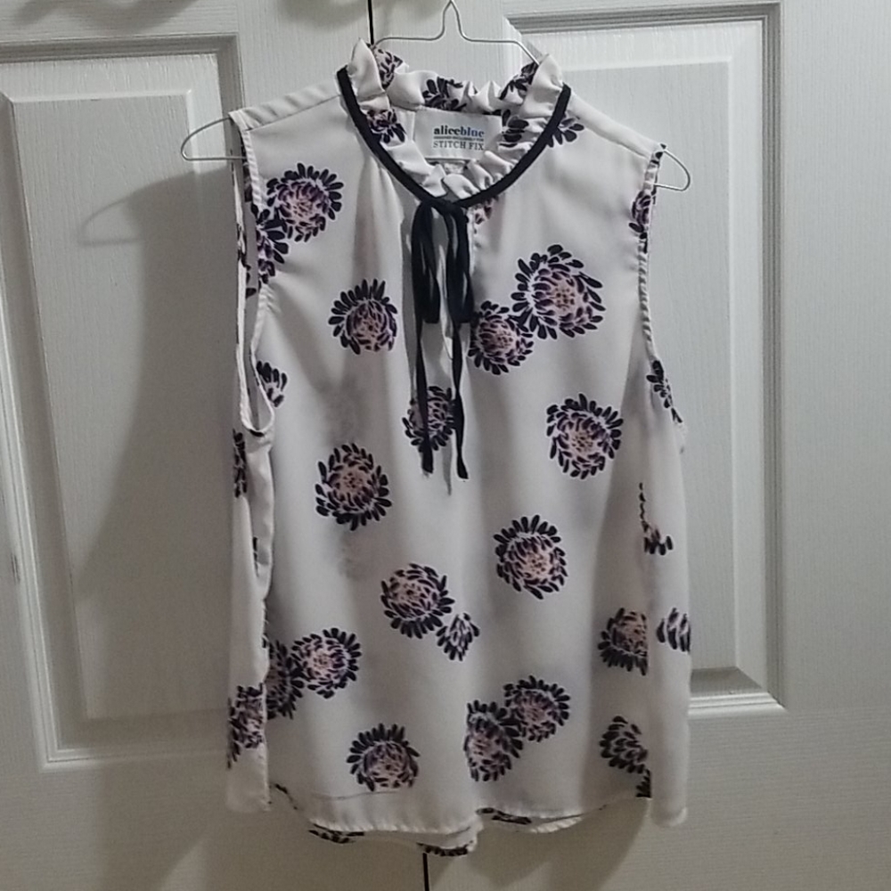 Alice Blue gregan tie neck blouse